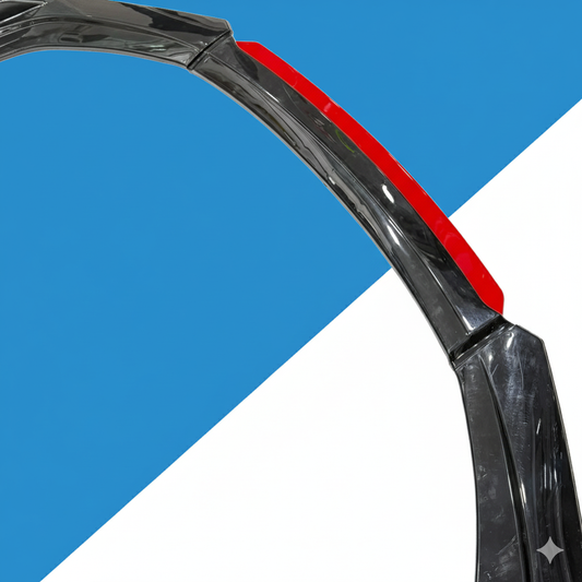 Universal 4 Pc Front Splitters with Red Lip | ABS