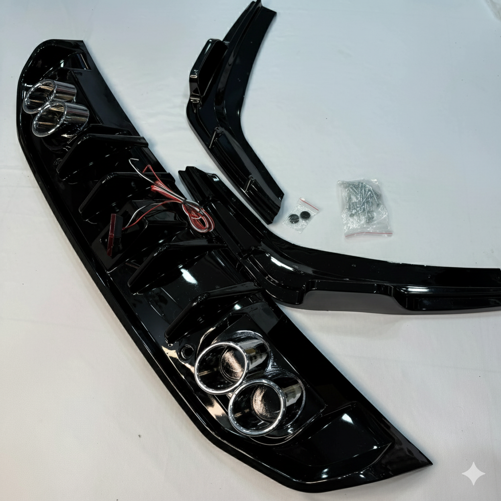 Hyundai Verna (2021–Onwards) F1-Style Rear Diffuser With LED | ABS